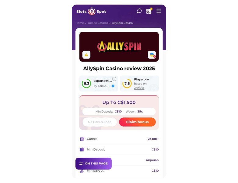 Guide to allyspin